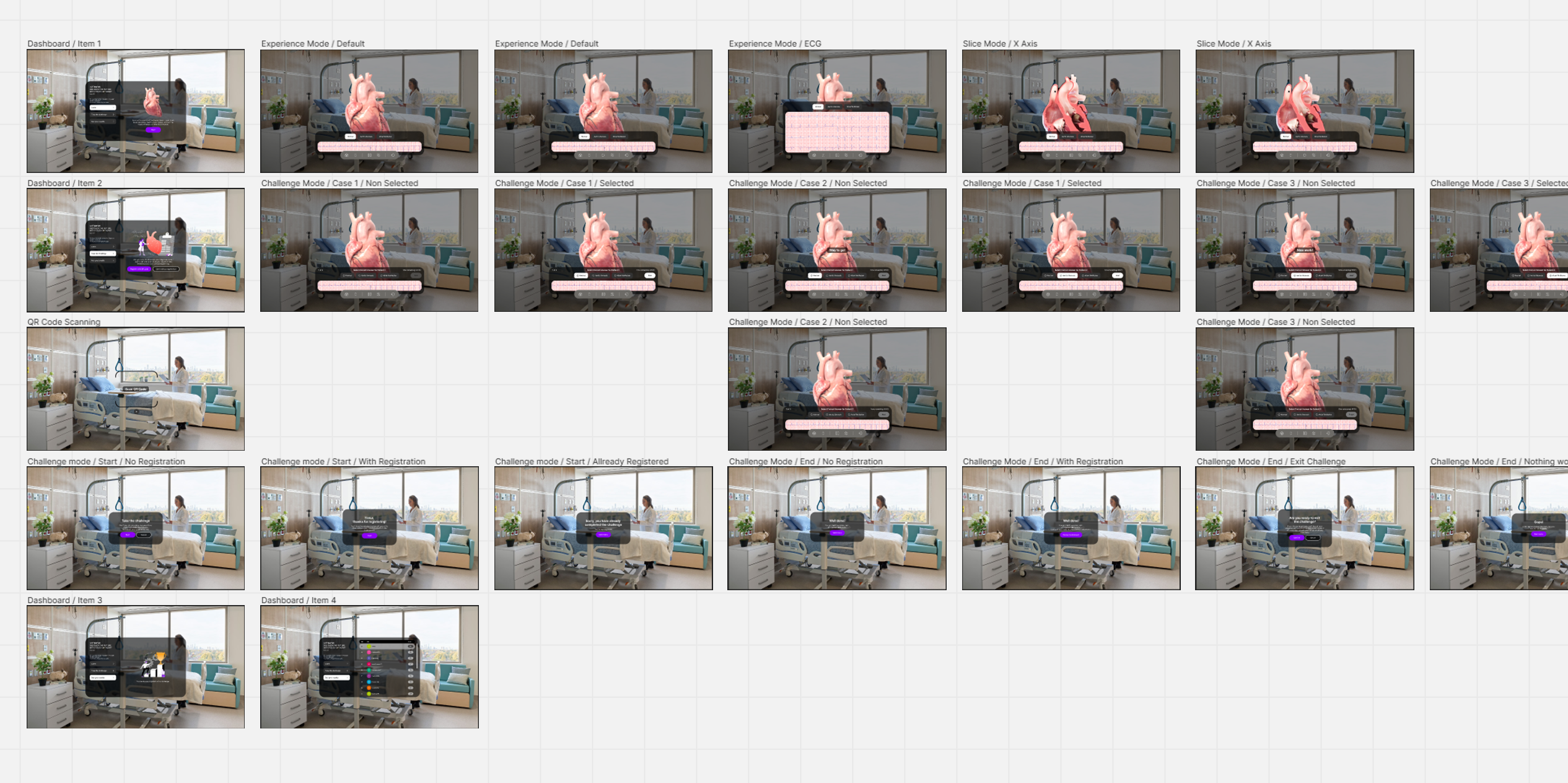 Flow and Figma mockup screens for Touch My Heart